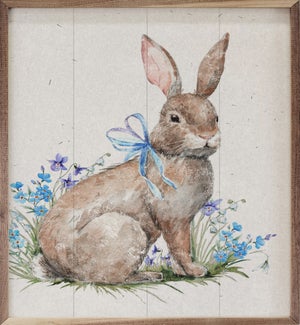 Bunny In Blue Flowers